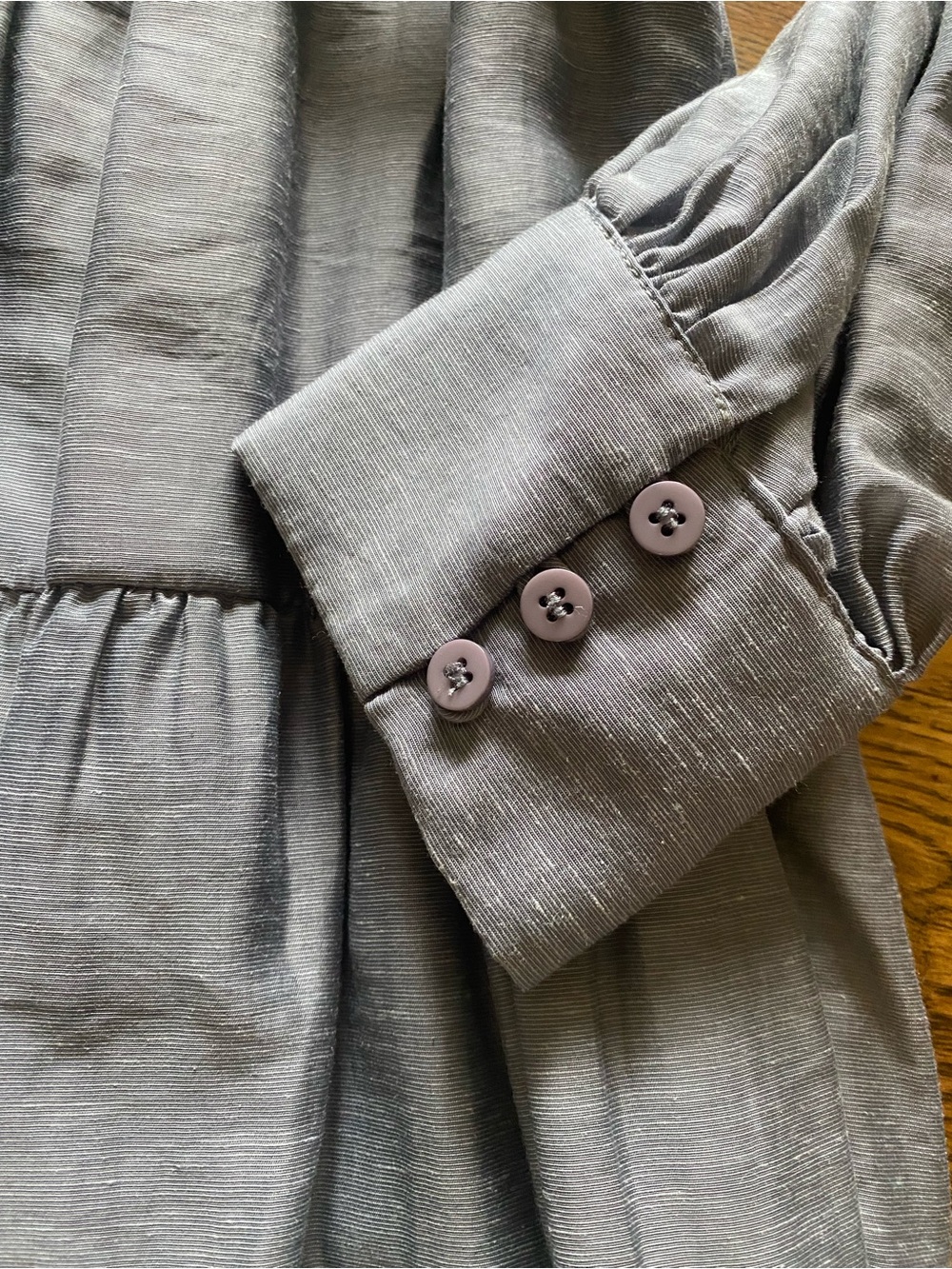 Anthropologie Slate Blue Tiered Midi/Maxi Dress with Pintuck Bodice size M - Picture 5 of 8